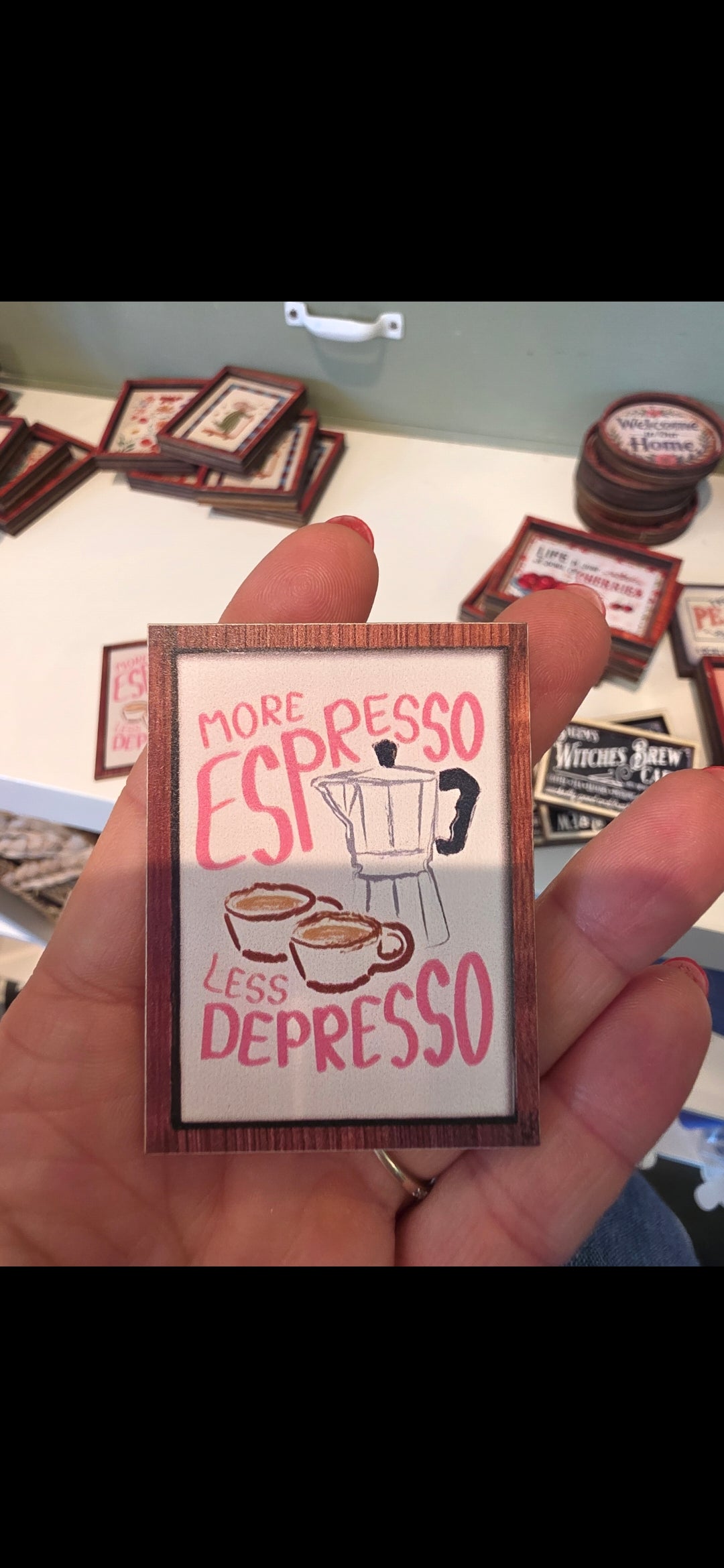 Cadre/ tableau Expresso pour maison de poupée échelle 1/12eme