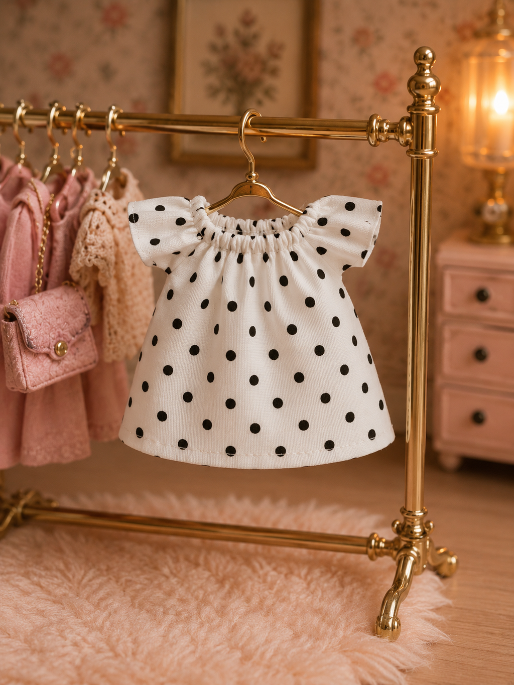 Robe évasée blanche et rose