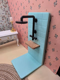 Douche avec robinetterie noire