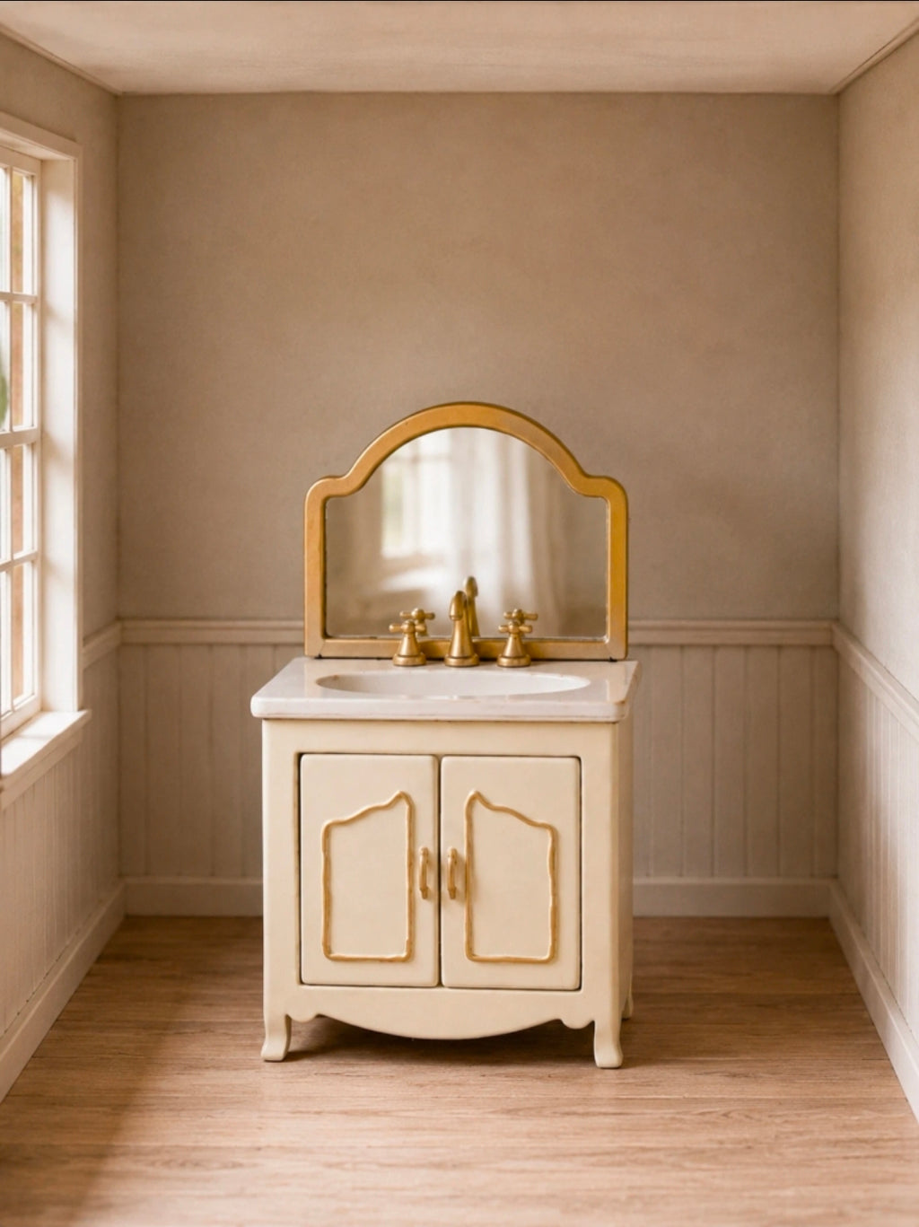 Meuble vasque en métal avec miroir