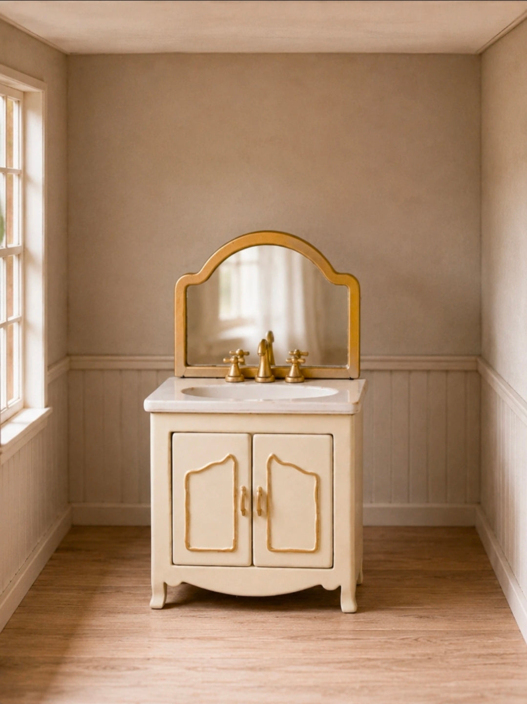 Meuble vasque en métal avec miroir