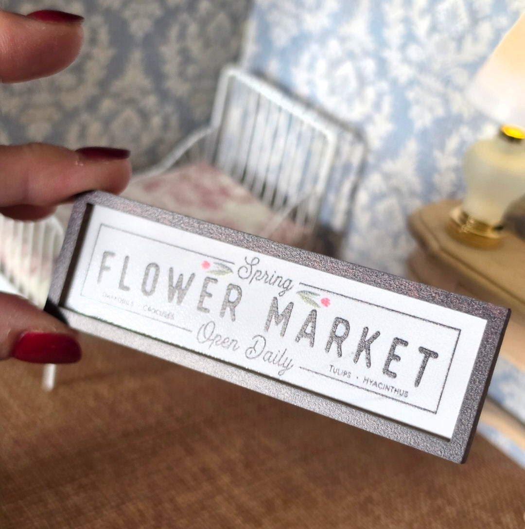Tableau/cadre Flower market pour maison de poupée échelle 1/12eme