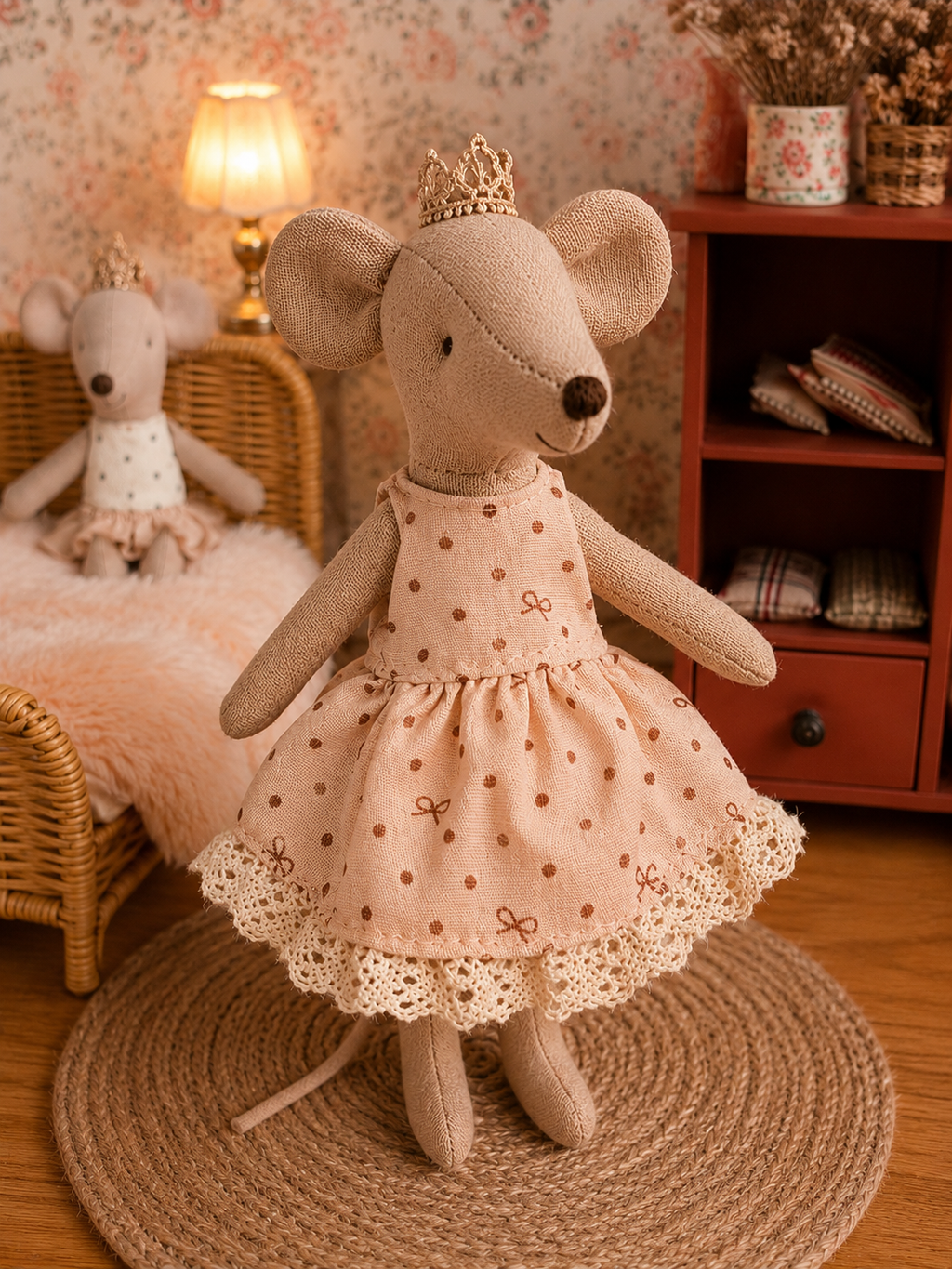 Robe blanche à pois