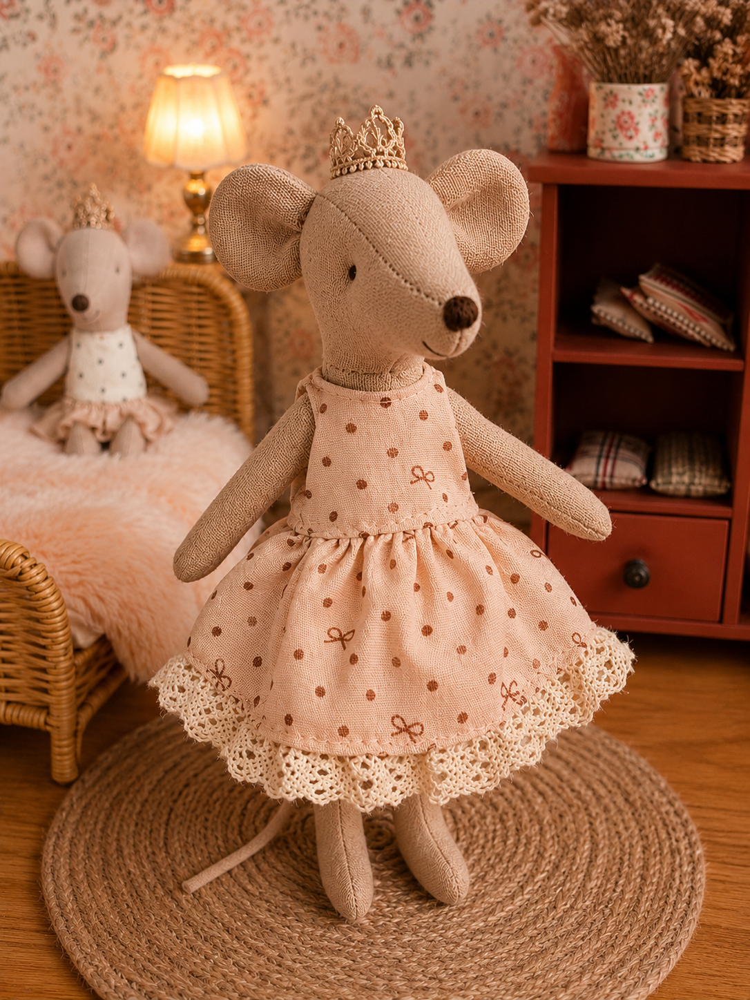 Robe blanche à pois