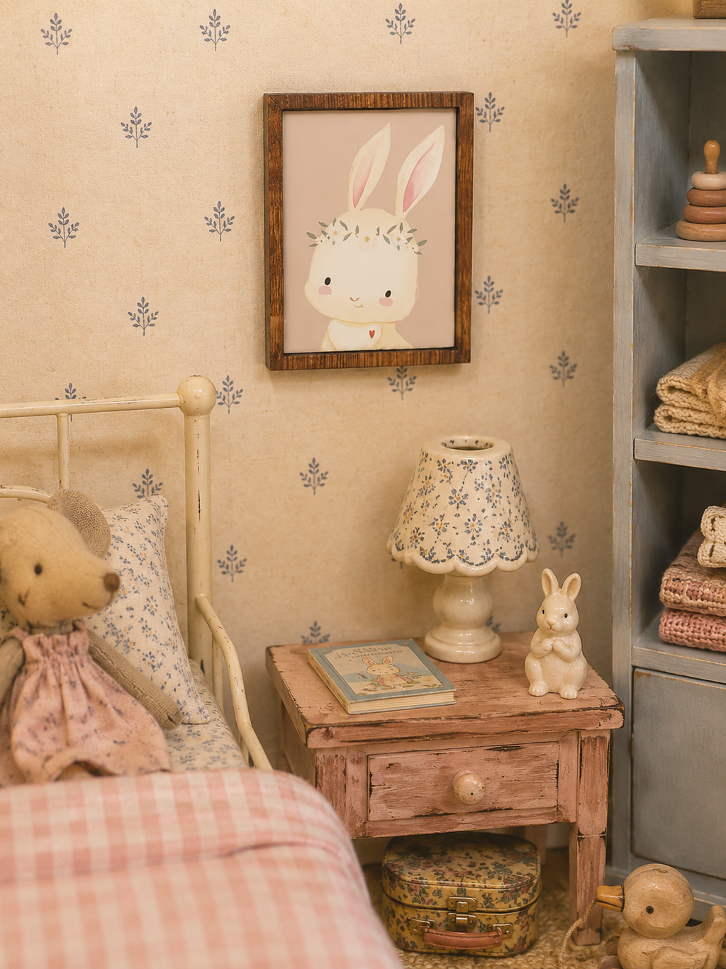Tableau/cadre lapin pour maison de poupée échelle 1/12eme