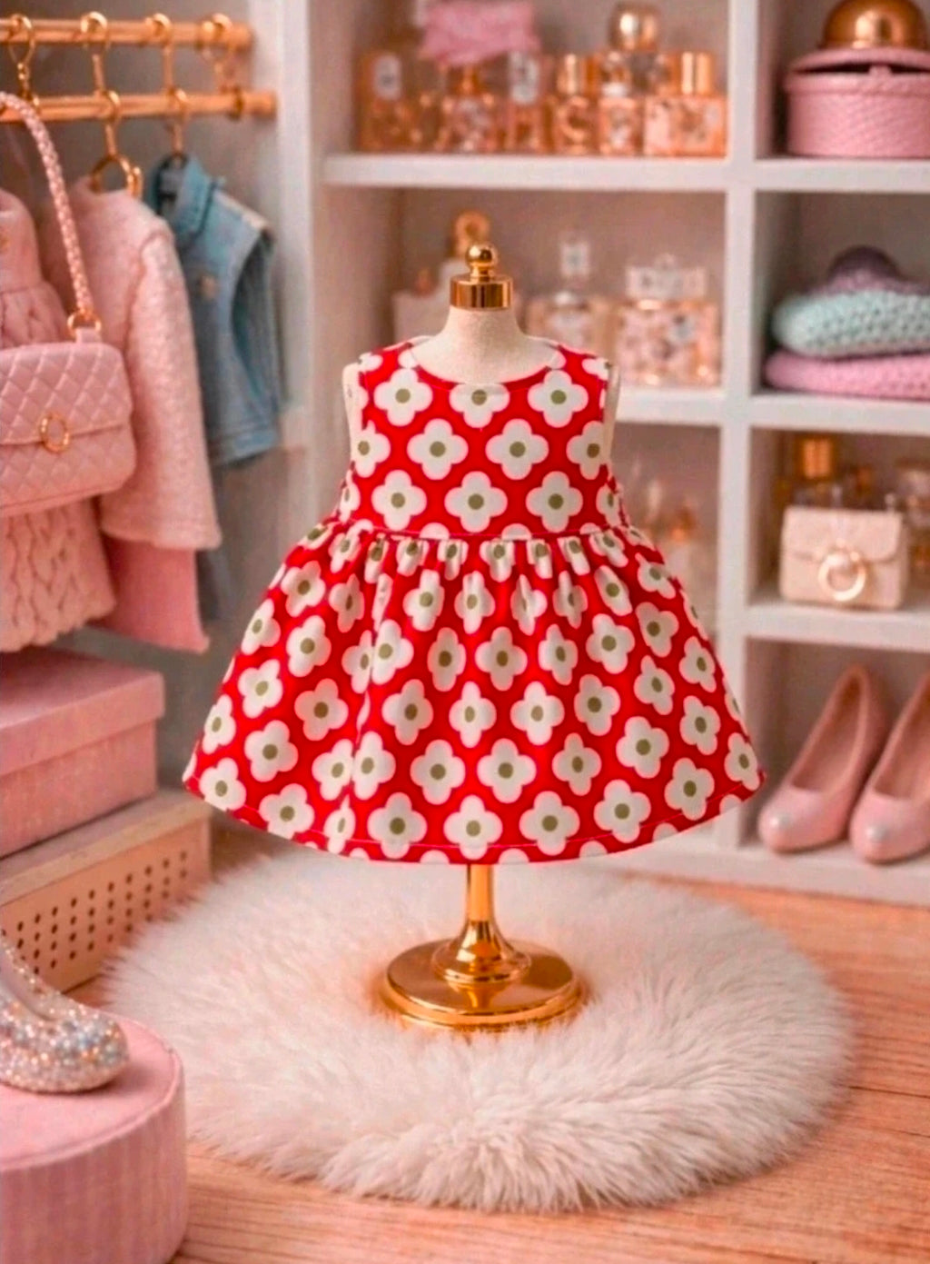 Robe fleuri rouge