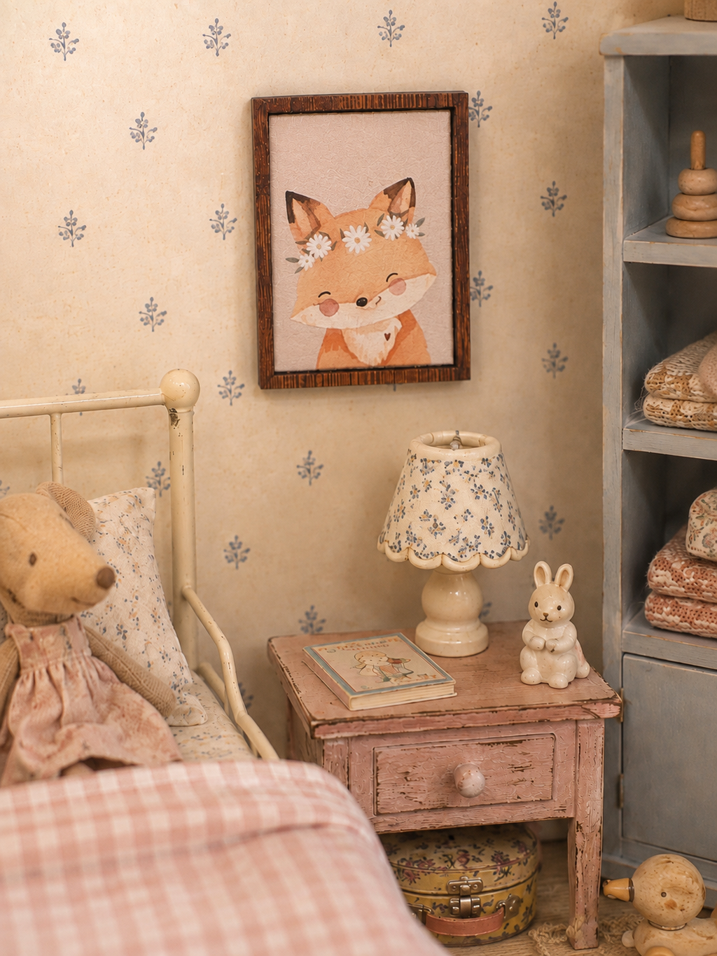 Tableau/cadre renard pour maison de poupée échelle 1/12eme