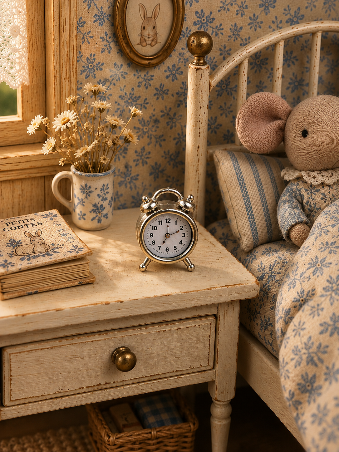Réveil miniature vintage – Maison de poupée 1/12