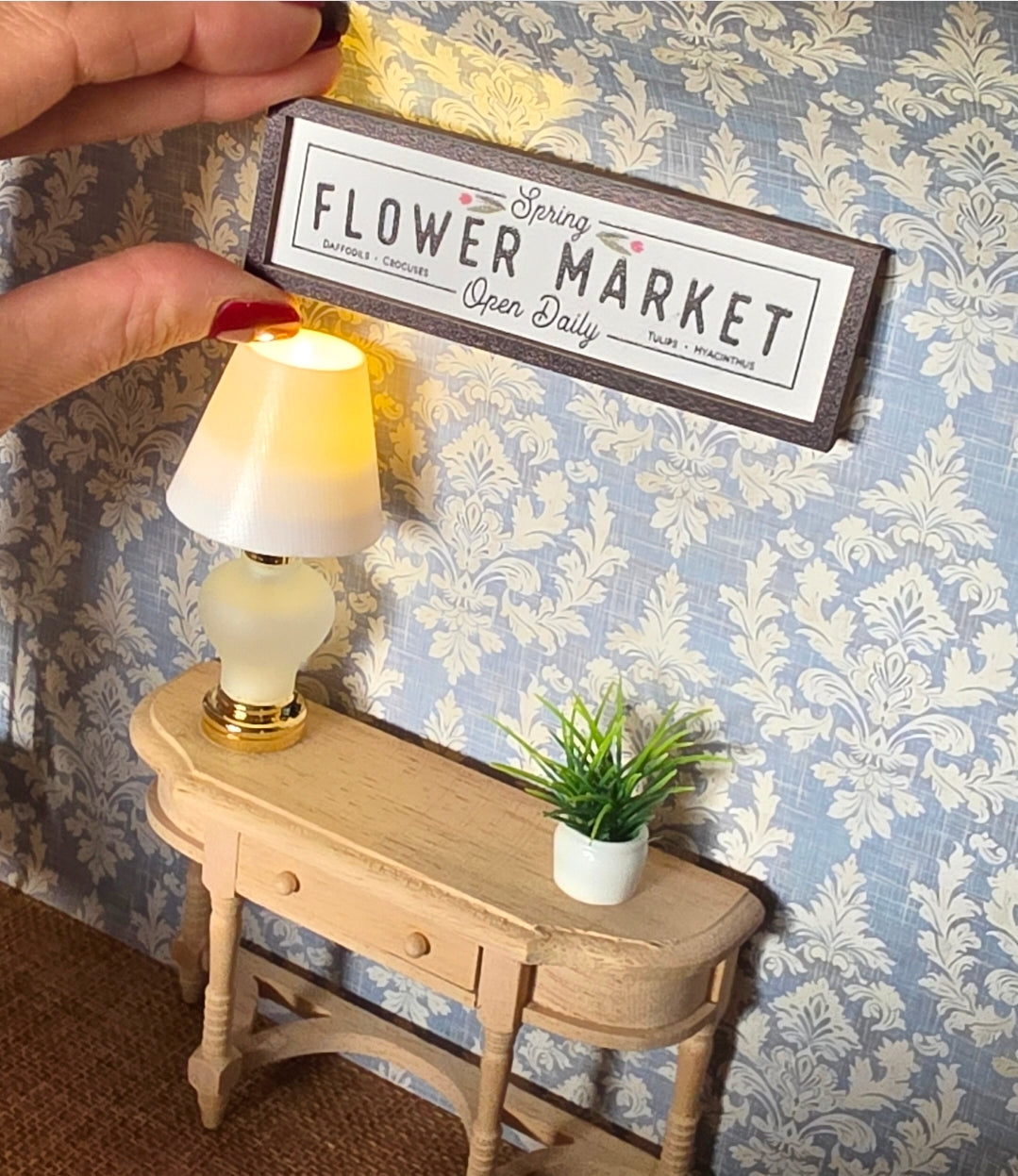 Tableau/cadre Flower market pour maison de poupée échelle 1/12eme