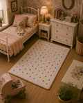 Tapis épais effet mouton miniature – Échelle 1/12 🤍🌈
