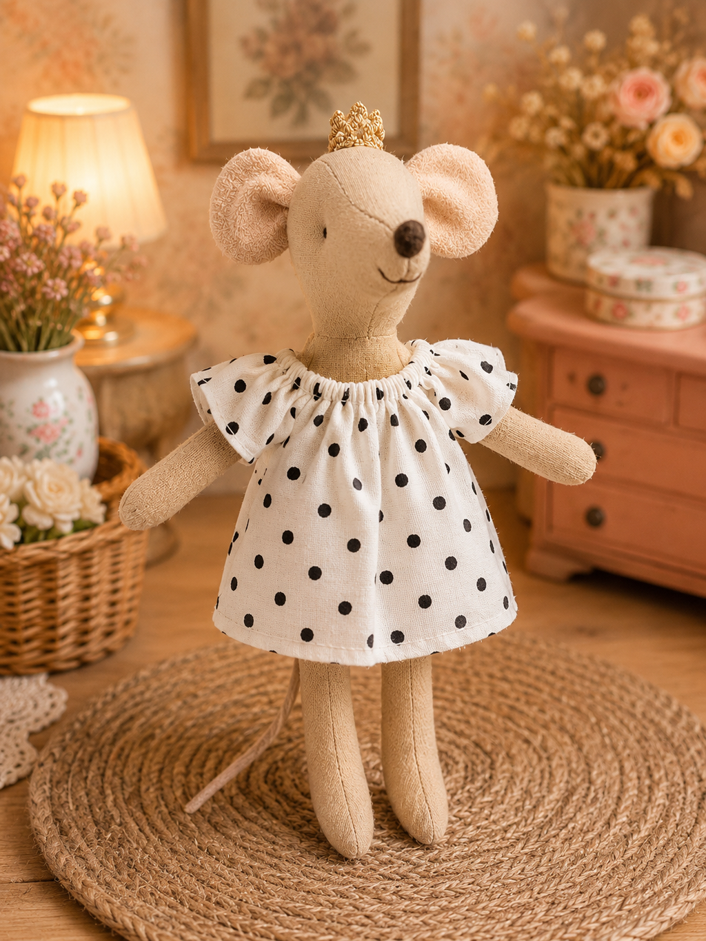 Robe évasée blanche et rose