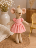 Robe rose plumetis