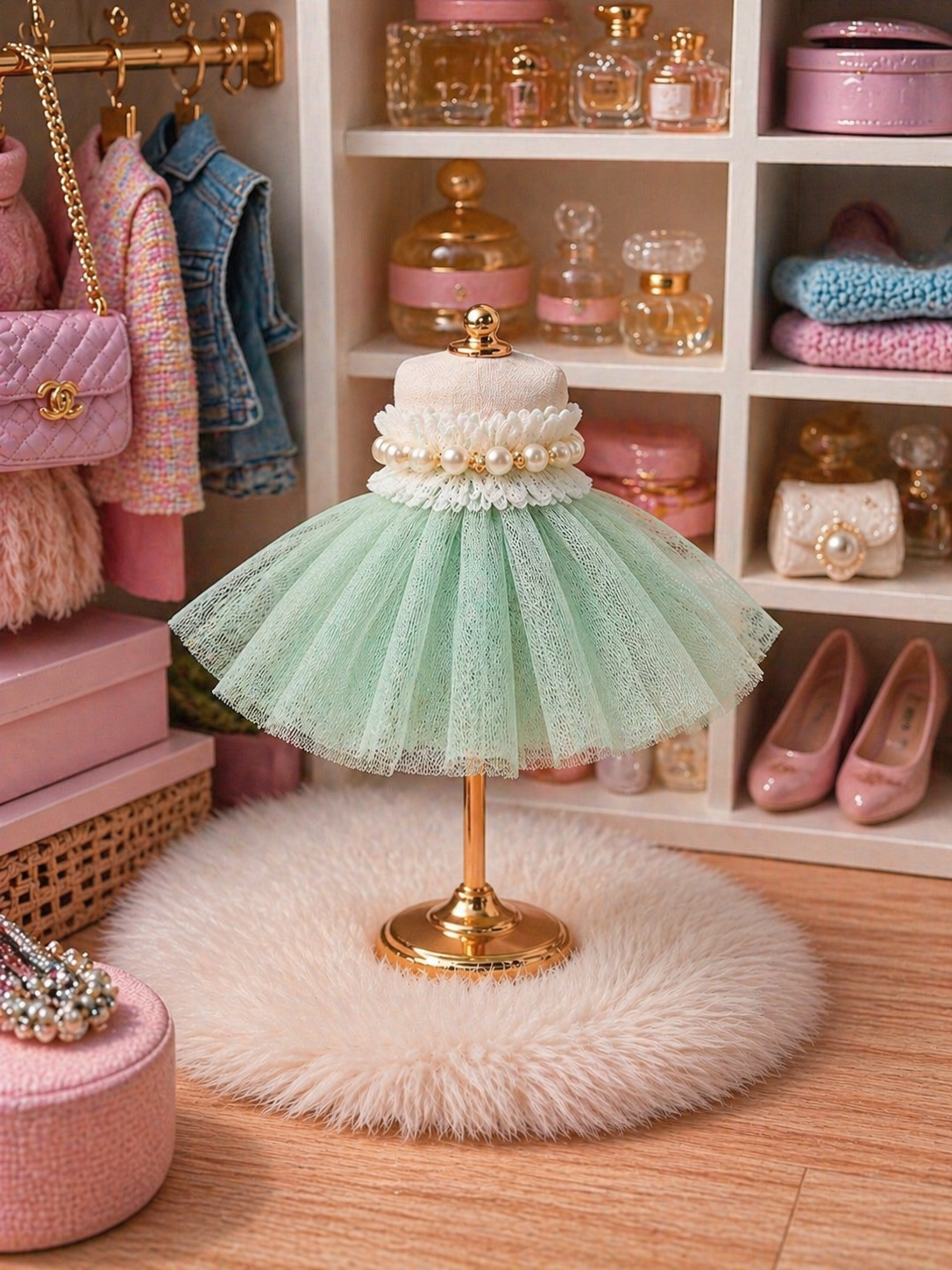 Jupe en tulle et perle miniature pour souris