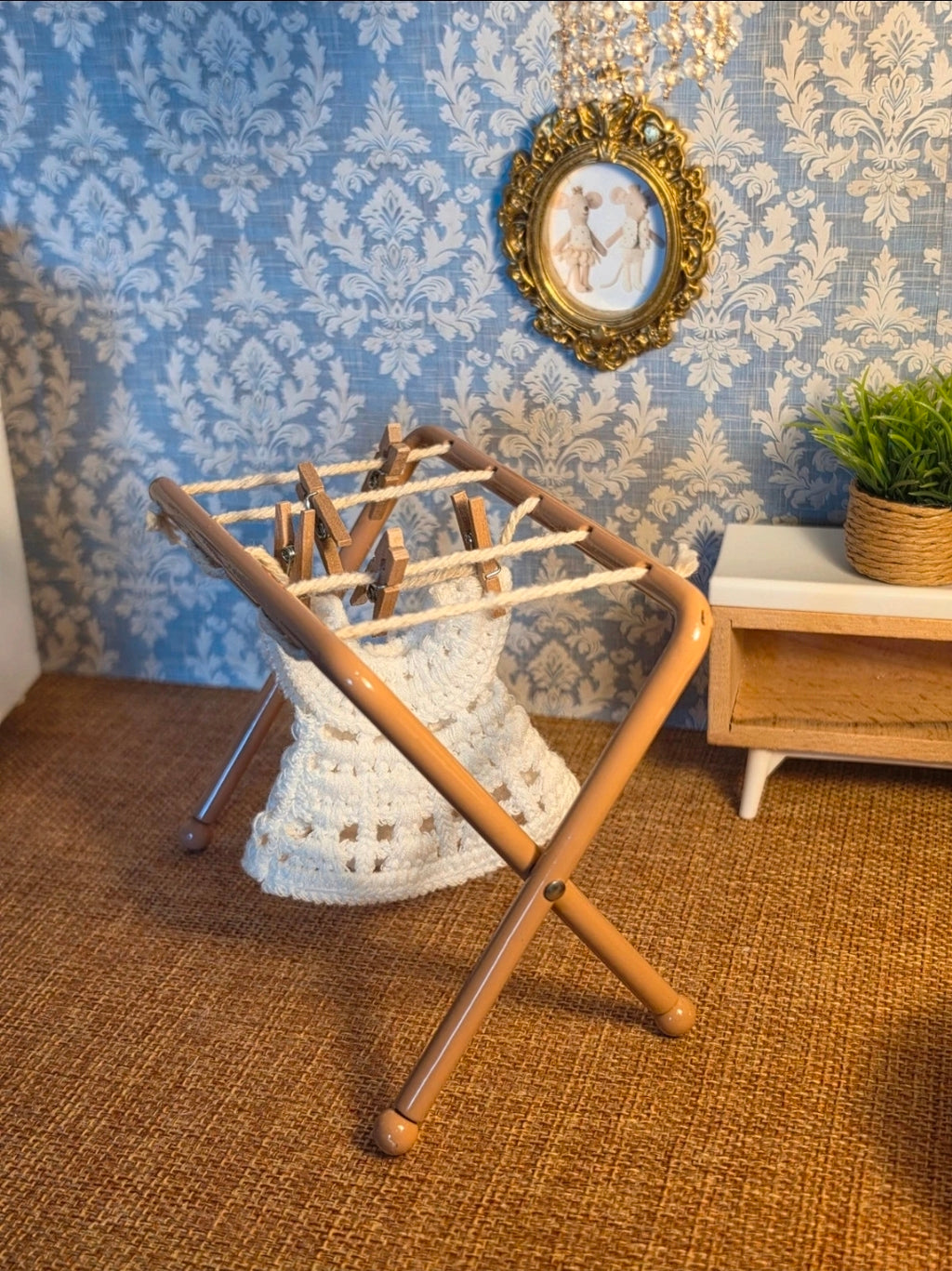 Étendoir à linge metal rose pale