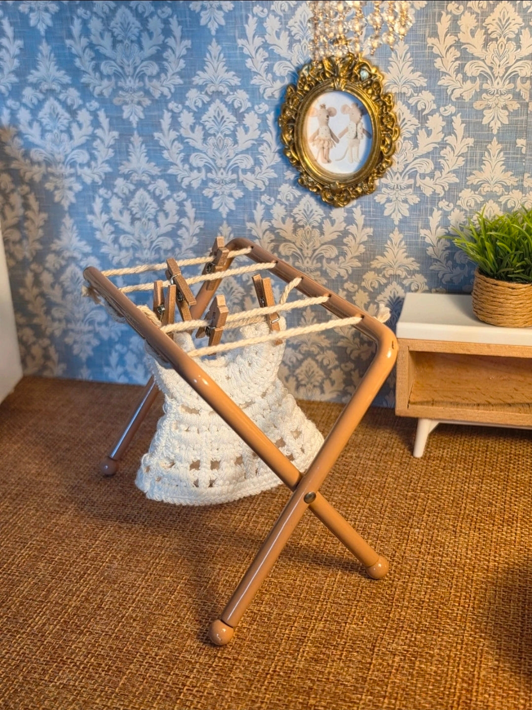 Étendoir à linge metal rose pale