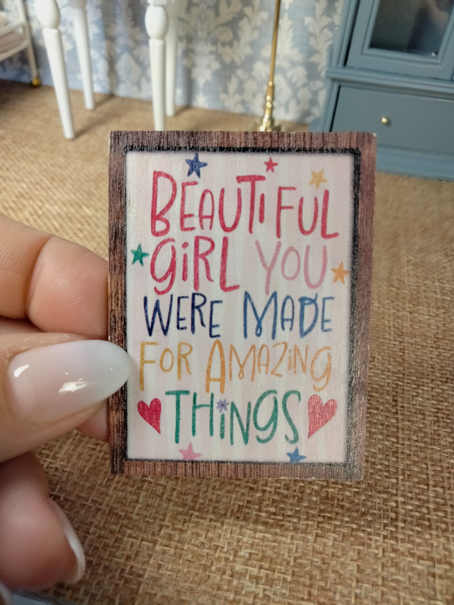Cadre/tableau miniature pour maison de poupée Beautiful Girls