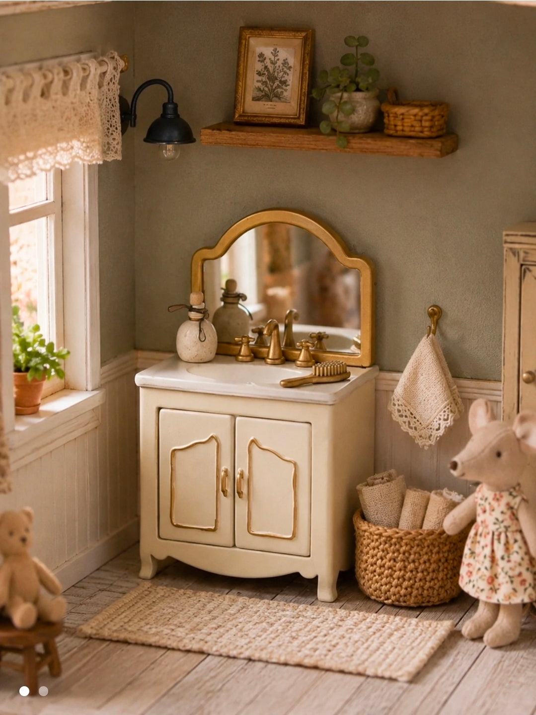 Meuble vasque en métal avec miroir
