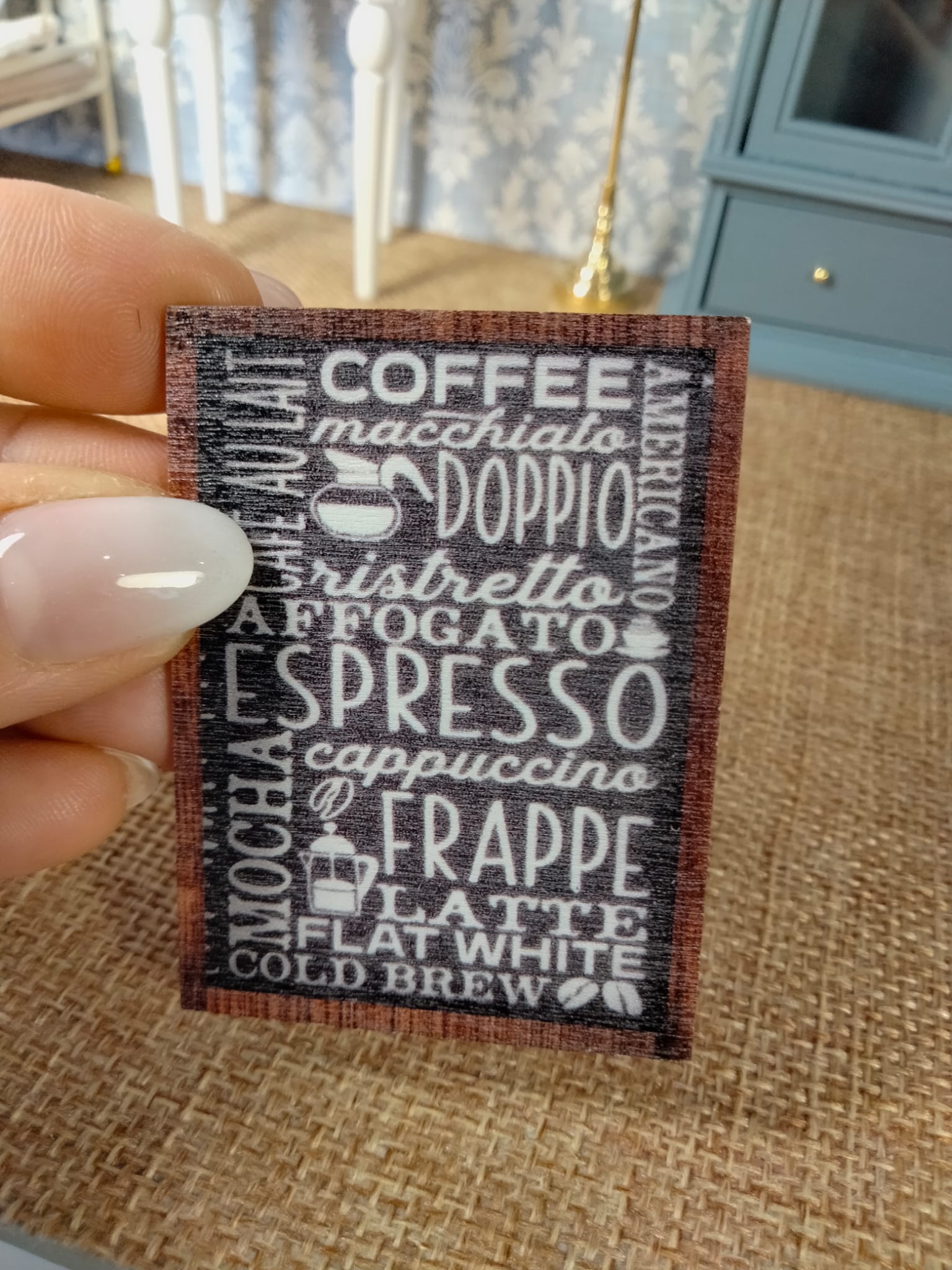 Cadre/tableau miniature pour maison de poupée Coffee shop