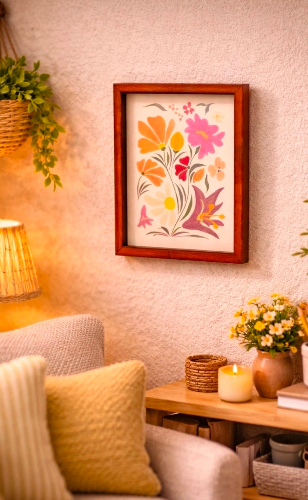 Tableau/cadre de fleurs 2 pour maison de poupée échelle 1/12eme