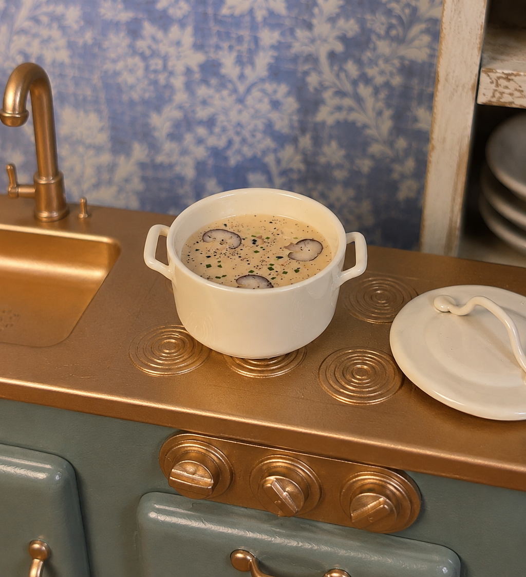 Cocotte de soupe aux champignons