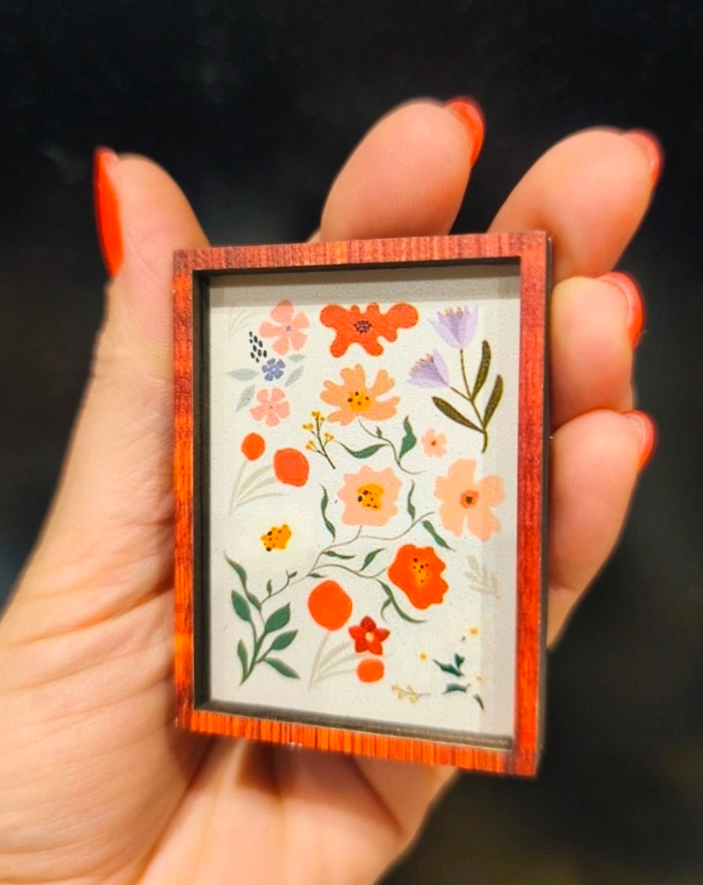 Tableau/cadre de fleurs pour maison de poupée échelle 1/12eme