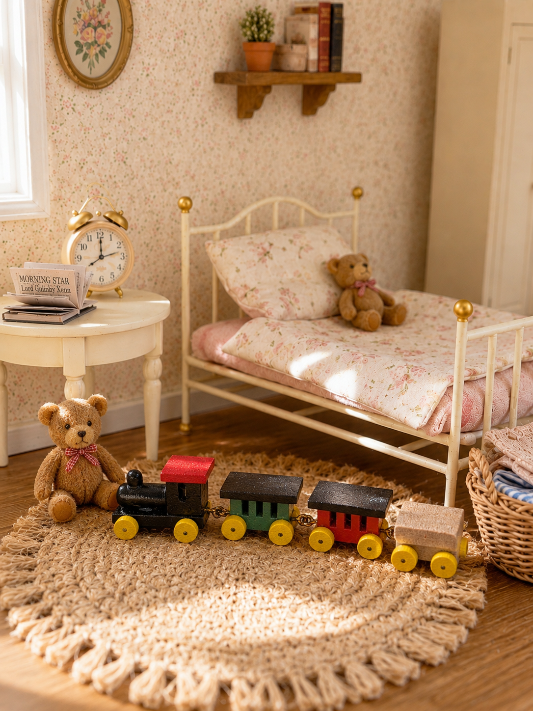 Petit train multicolore en bois