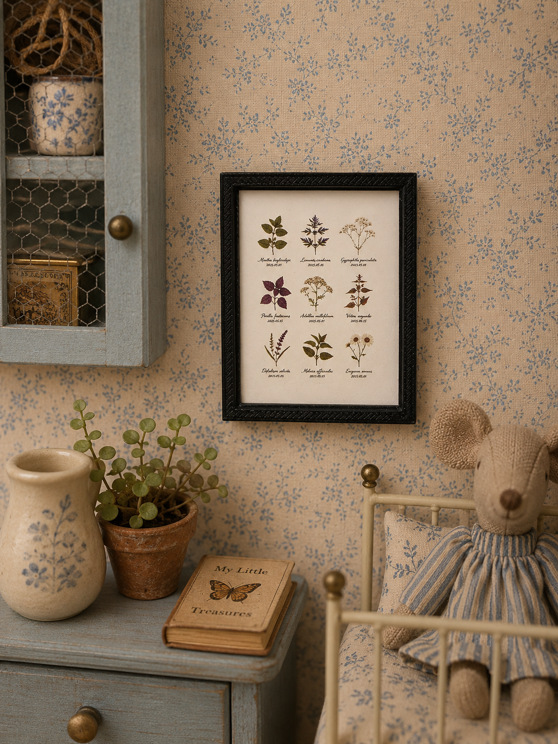 Tableau/ Cadre plantes pour maison de poupée échelle 1/12eme