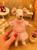 Pull rose tricoté