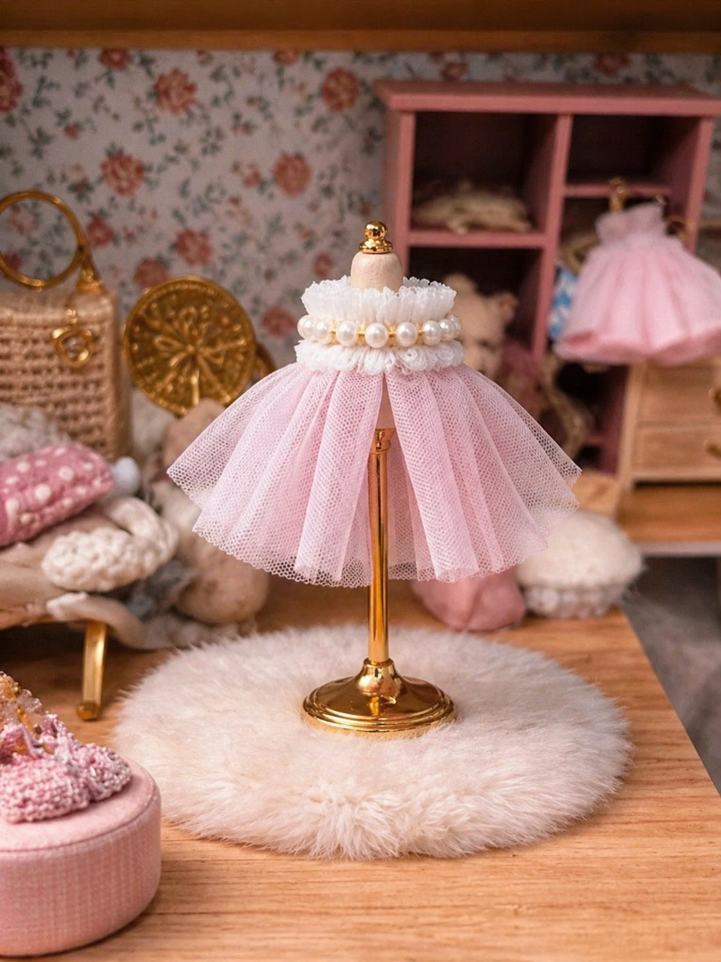 Jupe en tulle et perle miniature pour souris
