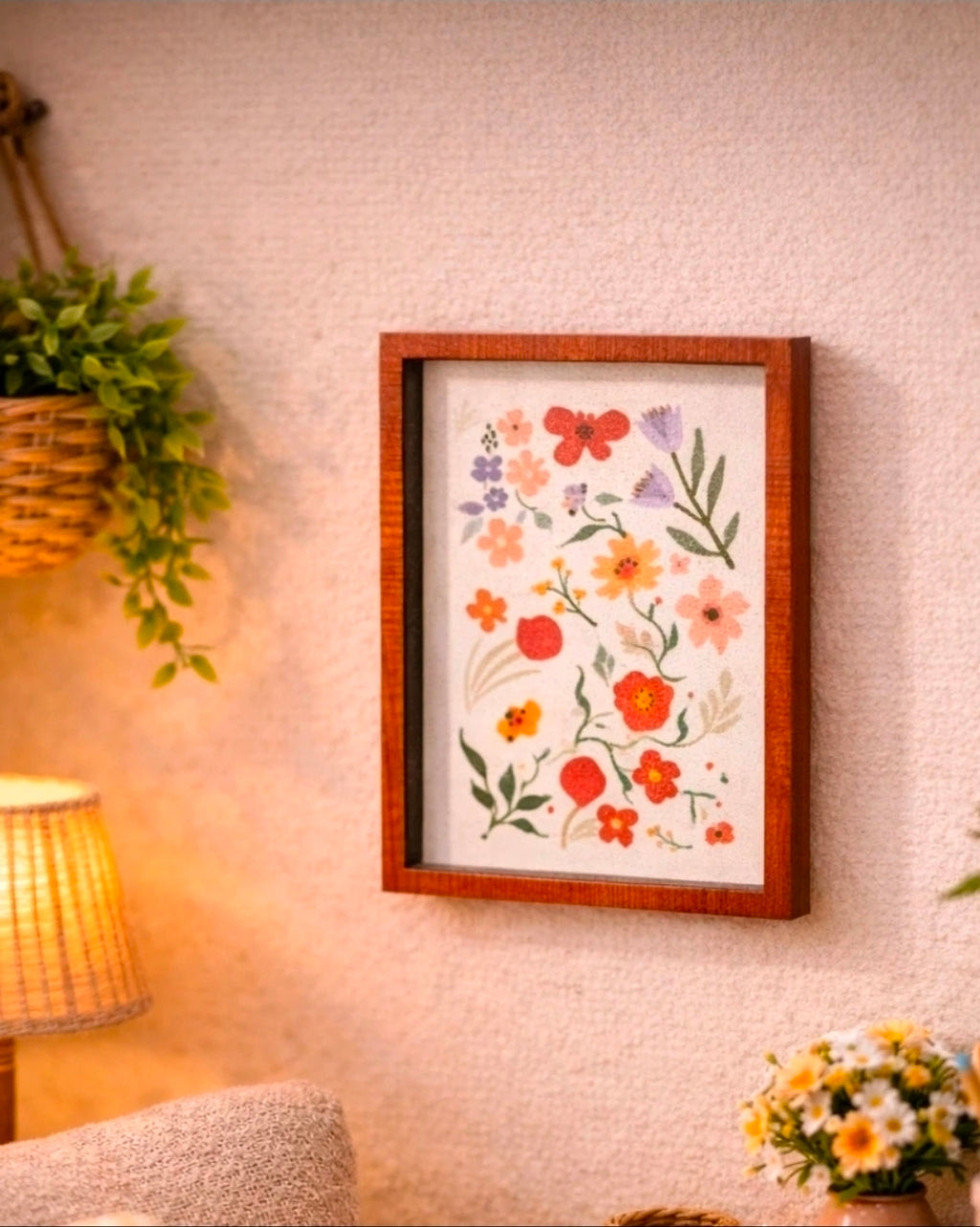 Tableau/cadre de fleurs pour maison de poupée échelle 1/12eme