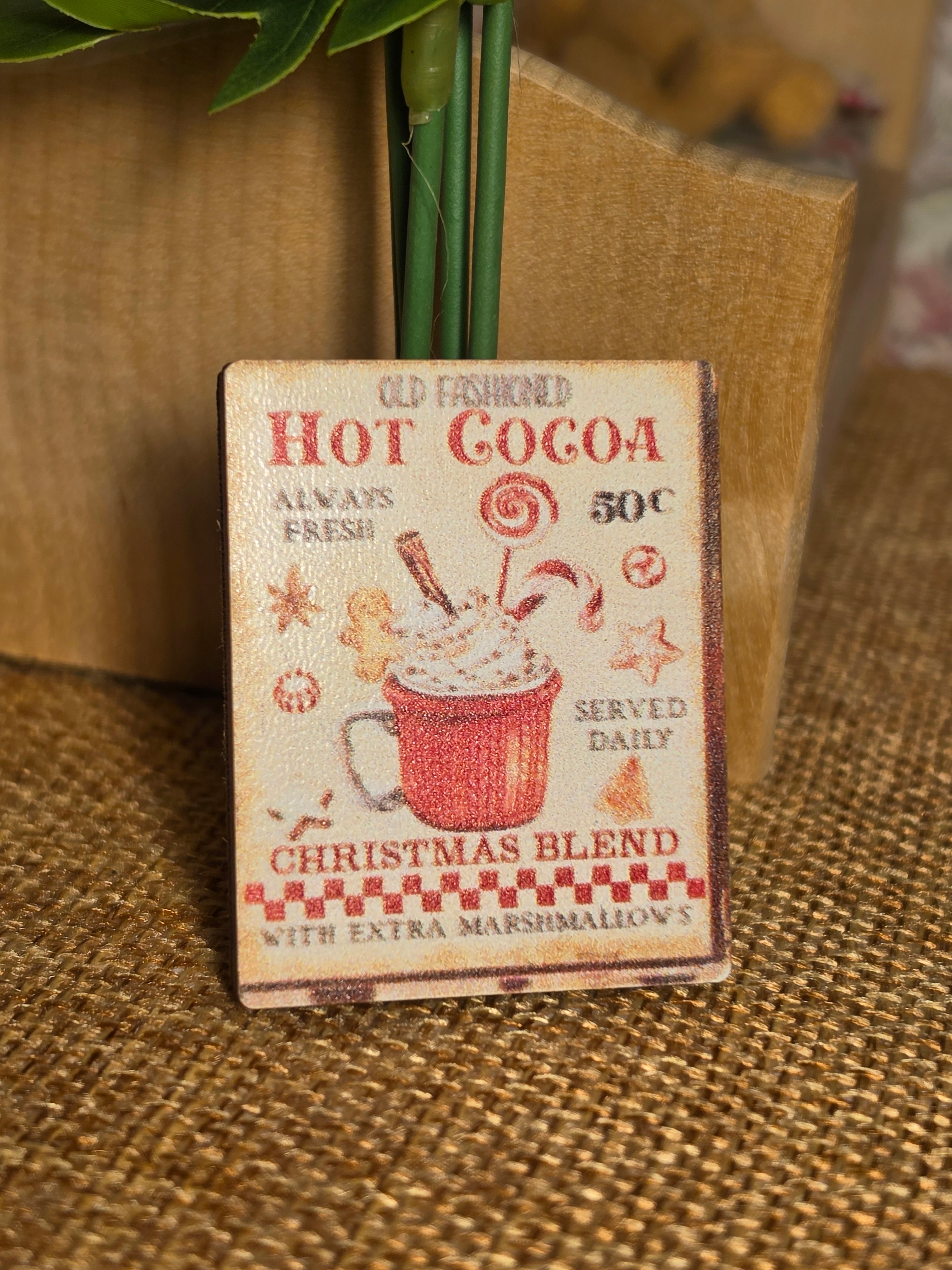 Cadre/ tableau Chocolat chaud pour maison de poupée échelle 1/12eme