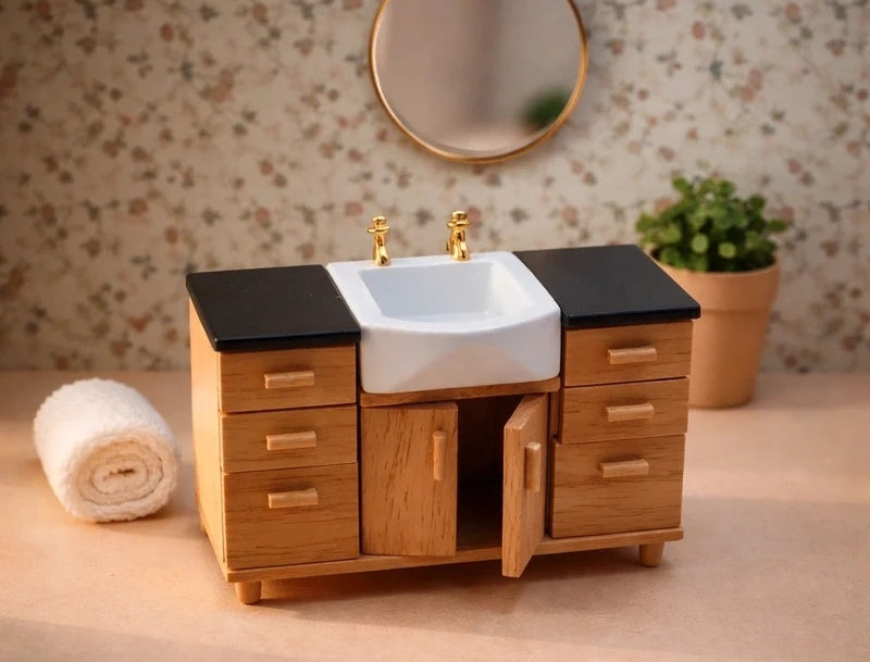 Meuble en bois salle de bain