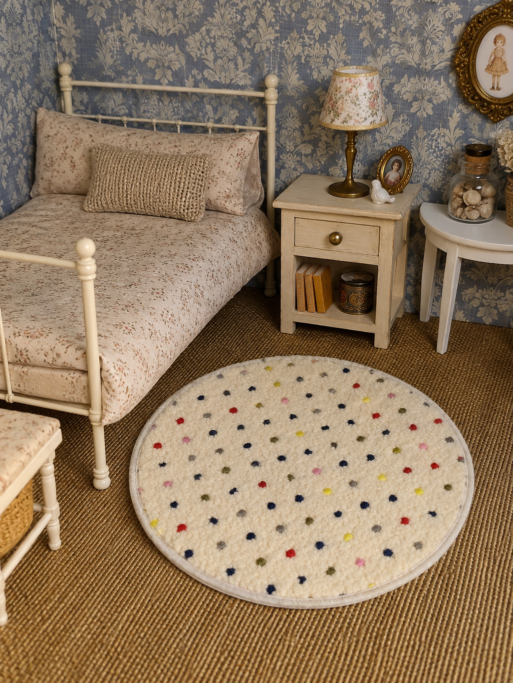 Tapis rond tout doux bouclette