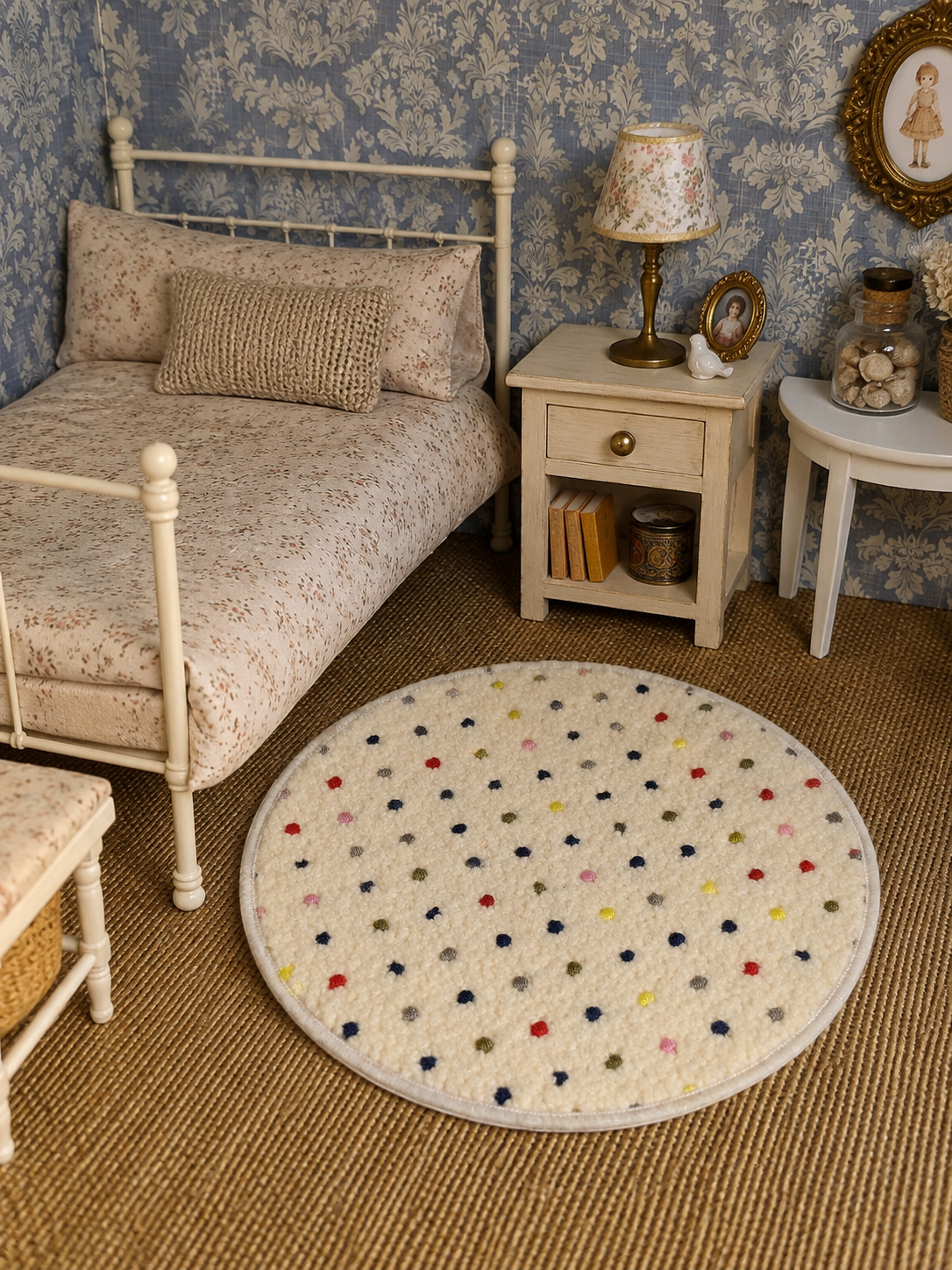 Tapis rond tout doux bouclette