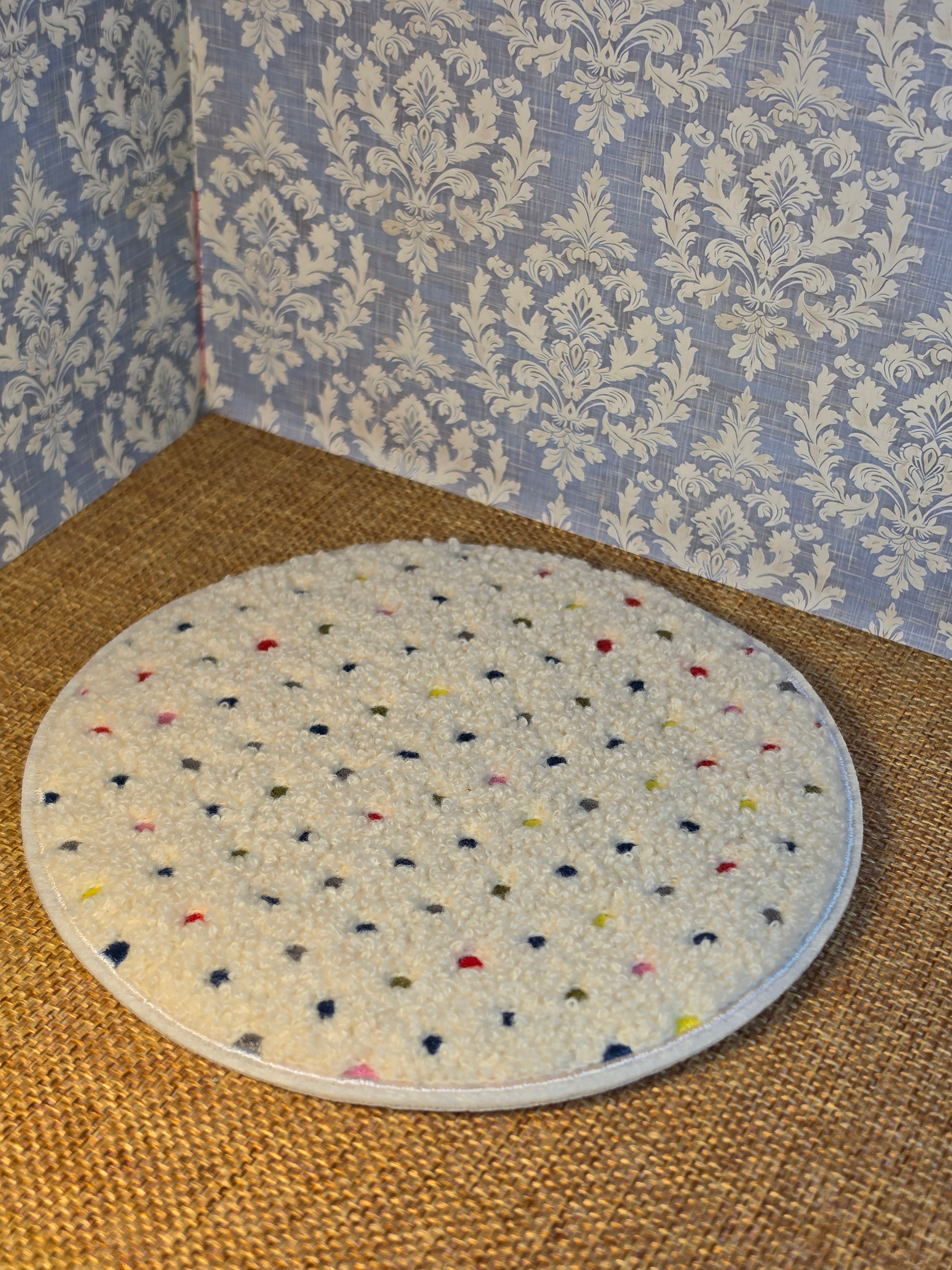 Tapis rond tout doux bouclette