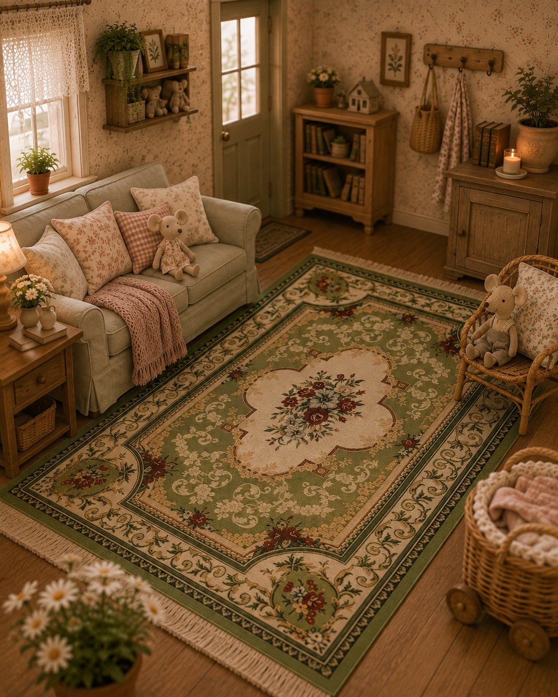 Grand tapis miniature épais – 27 cm – Échelle 1/12