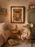 Petit tableau/cadre miniature – Souris & champignon 🍄🐭 pour maison de poupée échelle 1/12eme