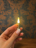 Lampe à huile led en métal doré, miniature pour Maison de poupée