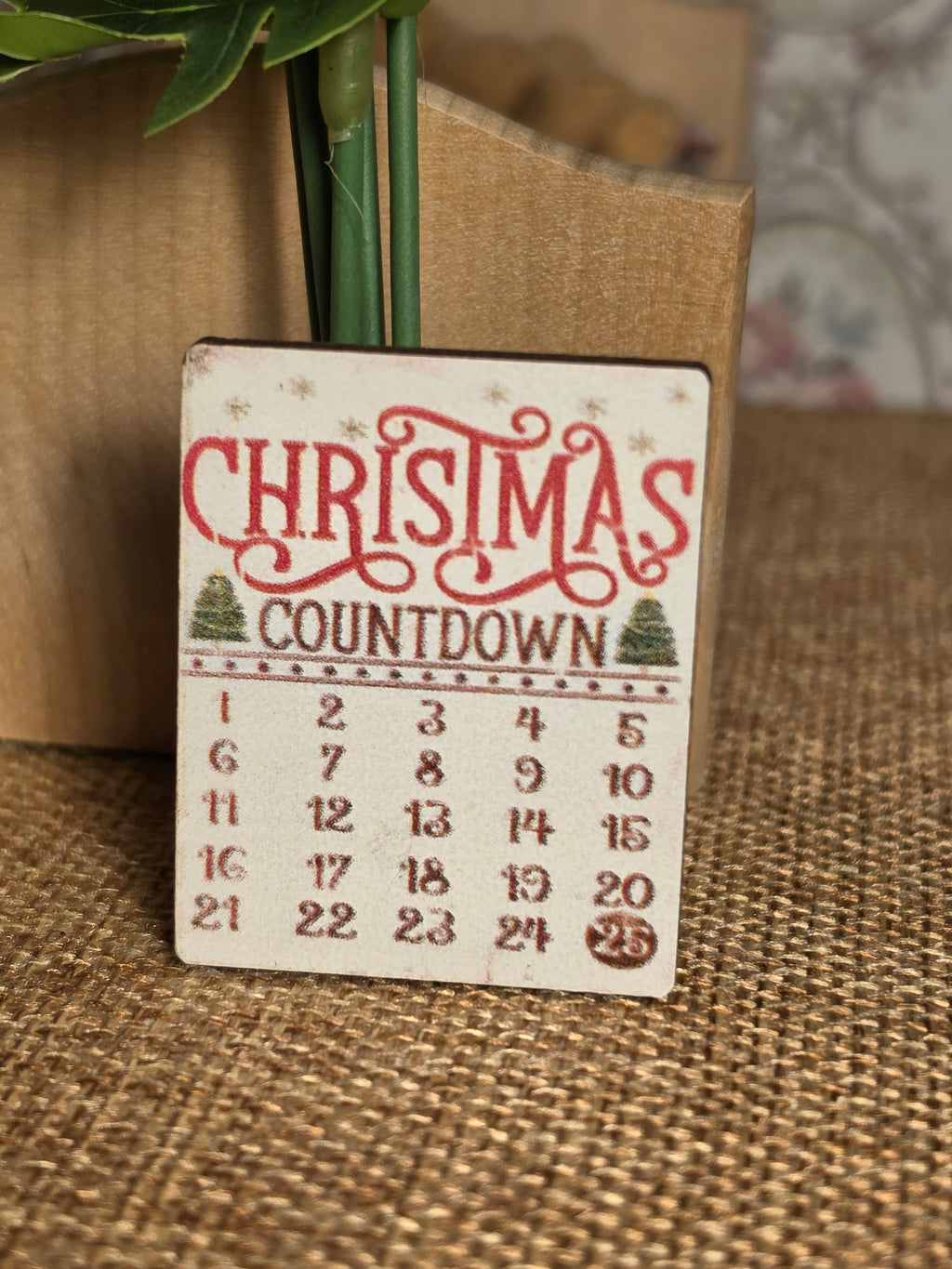 Cadre/ tableau Christmas countdown pour maison de poupée échelle 1/12eme