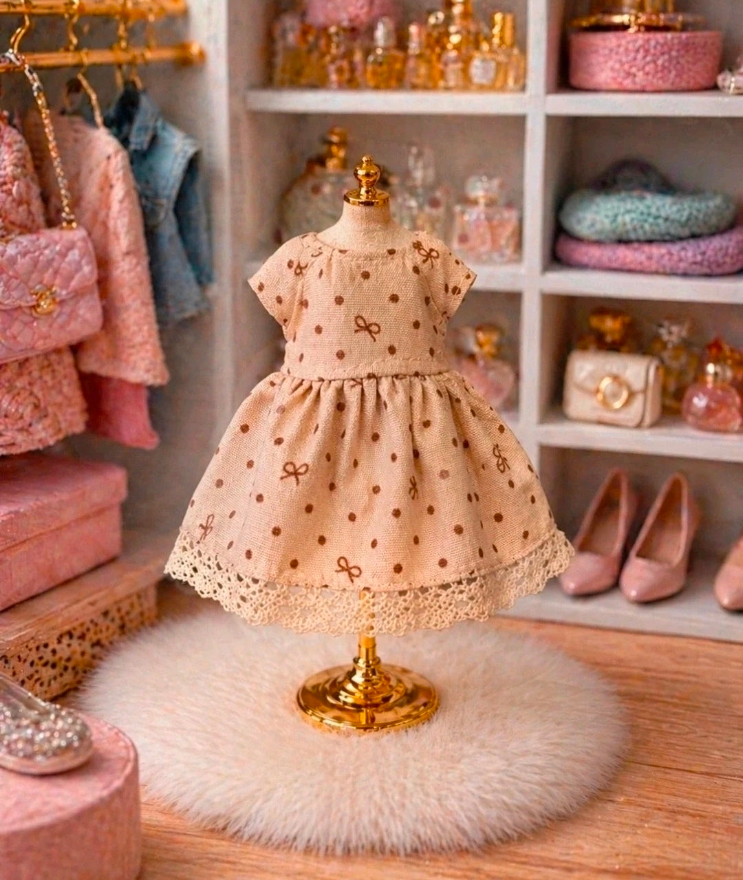 Robe blanche à pois
