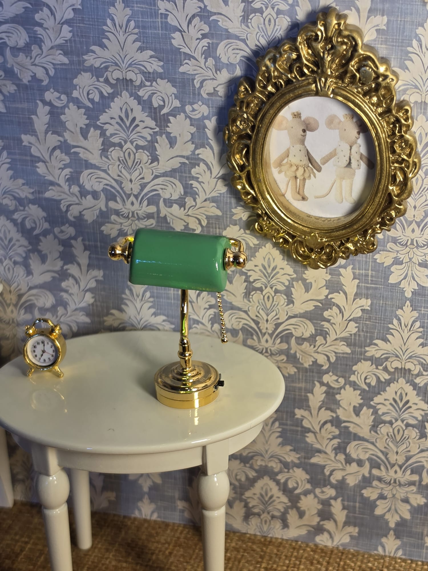 Lampe de banquier Churchill à abat-jour vert
