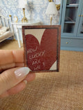 Cadre/tableau miniature pour maison de poupée coeur