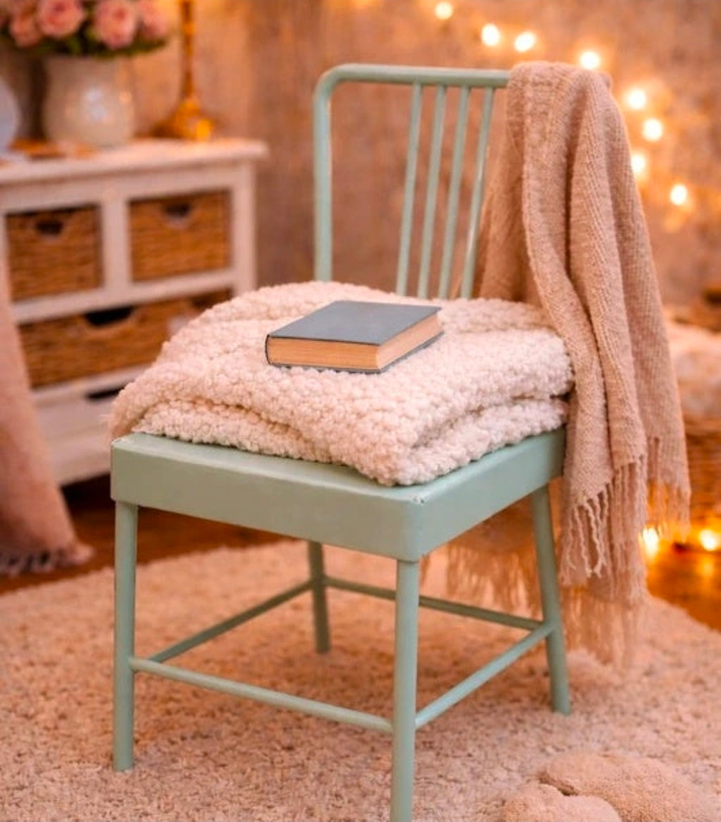 Ensemble table et chaise miniatures dressé pour un goûter