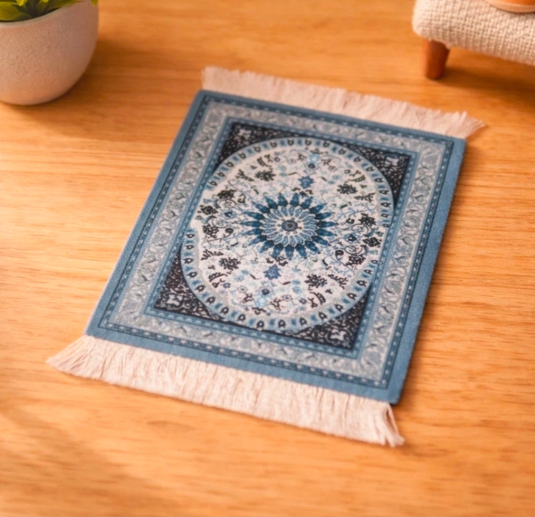 Tapis miniature à franges pour maison de poupée, échelle 1/12